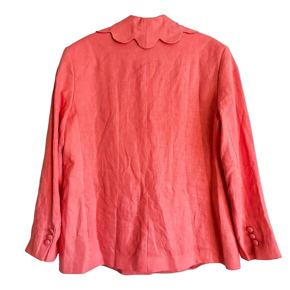 Sleeper Dynasty Linen Blazer Jacket Peach - Picture 10 of 15